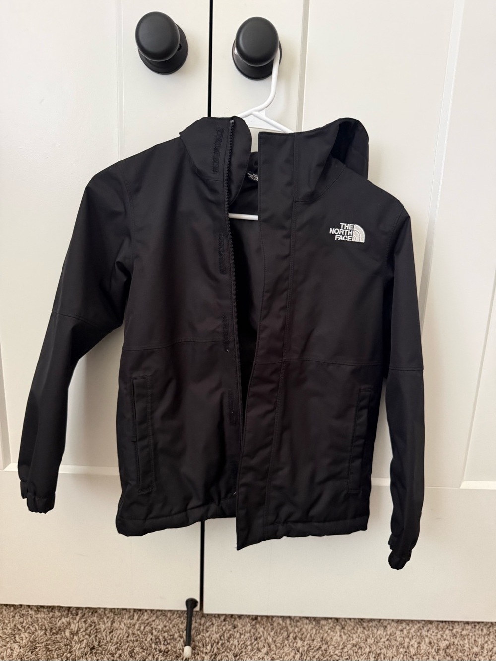 youth the north face windbreaker and fleece zip up set